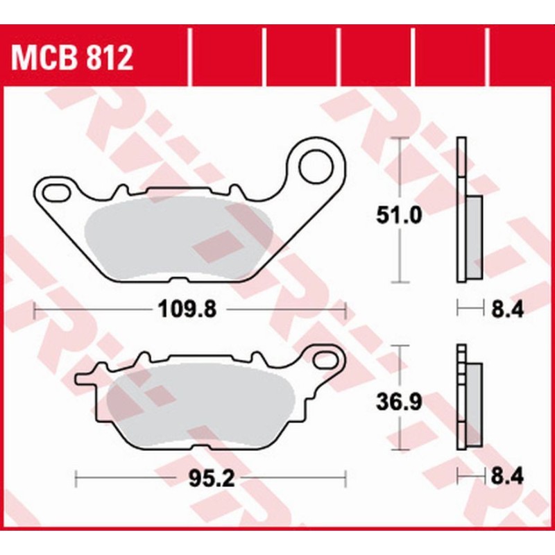TRW ZF Klocki hamulcowe KH464 Organic Yamaha Delight 115 '13-'16, GPD/LTS/YS 125 '16-, YBR 125 '08-'16, Crypton/Sniper 135