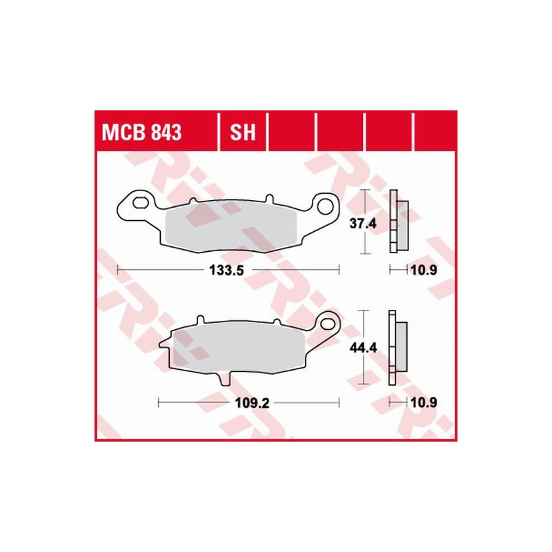 TRW ZF Klocki hamulcowe KH231/2 do Kawasaki VN 900 06-17, VN 1500 98-03, VN 1600 03-08, VN 1700 09-17, VN 2000 04-10