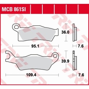 TRW ZF Klocki hamulcowe KH617 Sinter Offroad Can-Am Outlander 800 / 1000 12-, Renegade 1000 12-, Prawy Przód
