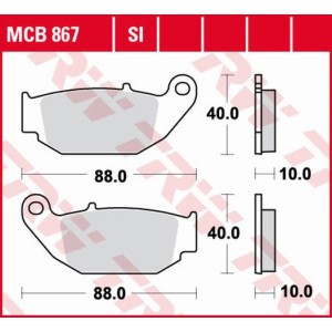 TRW ZF Klocki hamulcowe KH629 Organic Honda CB 125 R / 300 R 18-, CRF 250 L 13-17, Suzuki GSX-R / S 18-, Kove 800 x tył