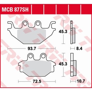 TRW ZF Klocki hamulcowe KH377 Sinter Street Indian Scout 1130 '16, tył