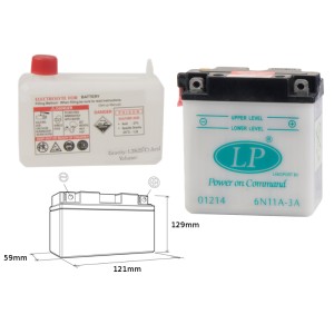 LANDPORT 2025/10 AKUMULATOR 6N11A-3A 6V 11AH - ELEKTROLIT OSOBNO