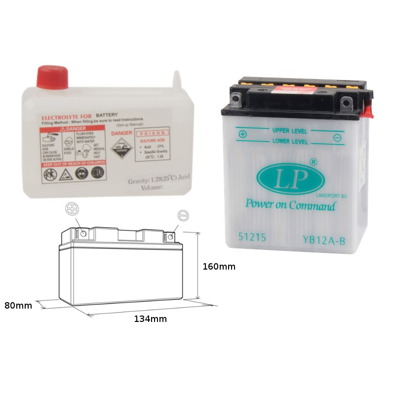 LANDPORT AKUMULATOR YB12A-B (MD LB12A-B) 12V 12AH - Elektrolit osobno