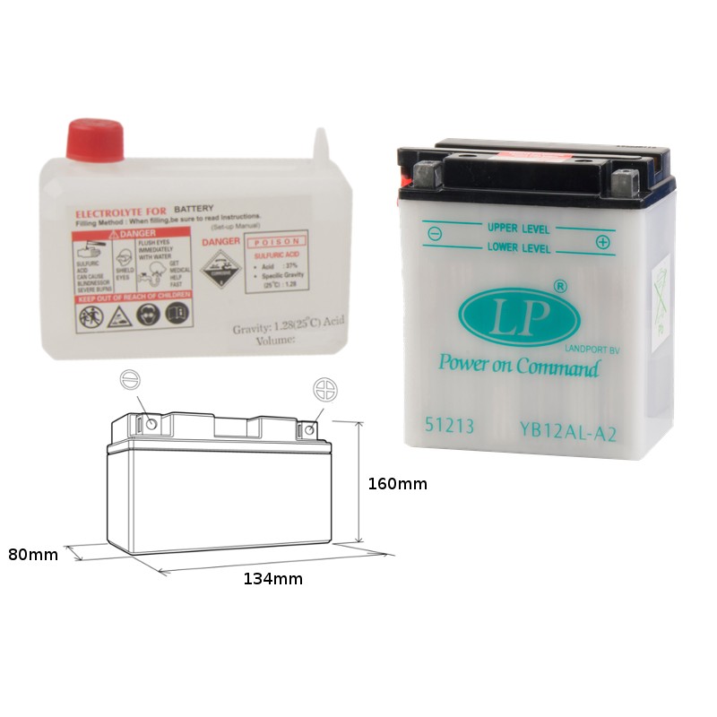 LANDPORT AKUMULATOR YB12AL-A2 (MD LB12AL-A2) 12V 12AH 135X81X161 (GB12ALA)