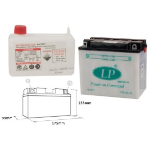 LANDPORT AKUMULATOR YB16L-B (MD LB16L-B) 12V 19AH 175X100X155 OBSŁUGOWY
