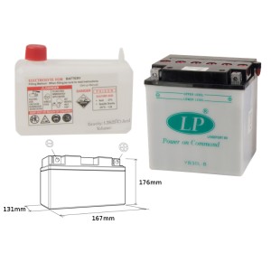 LANDPORT AKUMULATOR YB30L-B (MD LB30L-B) 12V 30AH - do Harley Davidson, Polaris 600/700