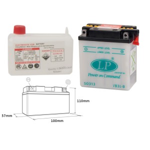 LANDPORT AKUMULATOR YB3L-B (MD LB3L-B) 12V 3AH - Elektrolit osobno