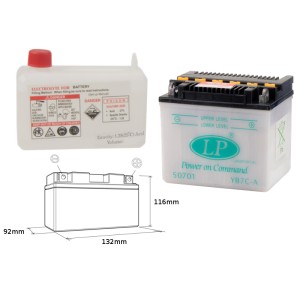 LANDPORT AKUMULATOR YB7C-A (MD LB7C-A) - 12V 8AH - YAMAHA TW125 - ELEKTROLIT OSOBNO