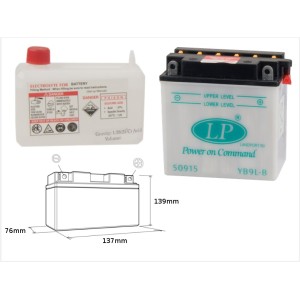 LANDPORT AKUMULATOR YB9L-B (MD LB9L-B) 12V 9AH - Elektrolit osobno - UE2019/1148