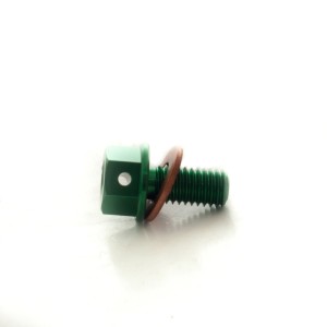 accel korek spustowy oleju kawasaki kxf \'19-20 ( z magnesem ) kolor zielony (m8x1,25) (mdp-09gr)