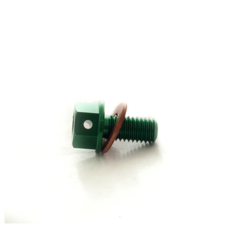 accel korek spustowy oleju kawasaki kxf \'19-20 ( z magnesem ) kolor zielony (m8x1,25) (mdp-09gr)