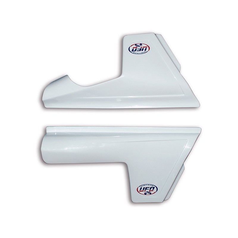 UFO BOCZKI TYLNE KTM 125/250/350/390/420/495 '81-'82 BIAŁE