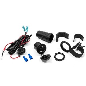 Podwójne gniazdo motocyklowe z podświetleniem i woltomierzem - BIKETEC