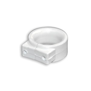 UFO Prowadnica Biała - Mocowanie Linki - Okrągła Dzielona Między Śrubami