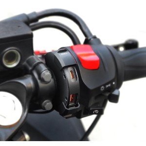 BIKETEC MOTOCYKLOWE PODWÓJNE GNIAZDO USB QC 3.0 + PD - 48W POWER RING (NA KIEROWNICE)