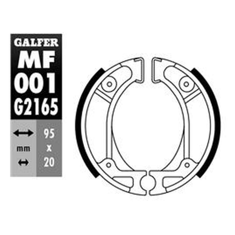 Szczęki hamulcowe GALFER do HONDA CRF 70/80/100F, DIO 50, NE 50 VISION, KYMCO FEVER ZX 50, SA 75/80