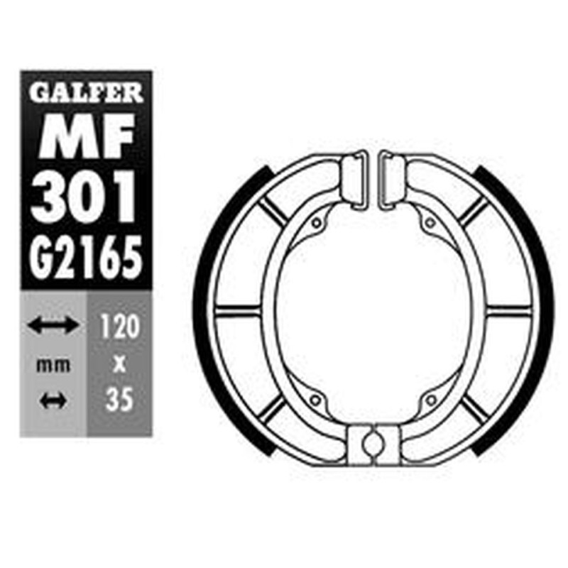 Galfer szczęki hamulcowe tył Derbi Atlantis 50/100 '99-, Suzuki Address 50 '92-, AP 50 '94-, Lido 50/75/80 '89-