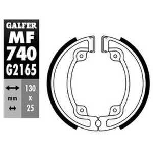 GALFER SZCZĘKI HAMULCOWE TYŁ KYMCO AGILITY 125 '06-'08, AGILITY 50 '05-, AGILITY RS 50/125 '09-, MOVIE 125 '97-, PEOPLE 50