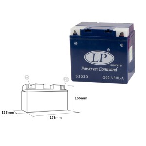LANDPORT AKUMULATOR ŻELOWY G60-N30L-A 12V 30AH - BEZOBSŁUGOWY