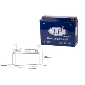 Akumulator żelowy GB16AL-A2 - bezobsługowy, zalany