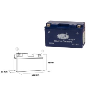 Akumulator żelowy GT7B-4 12V 6,5Ah - ZALANY