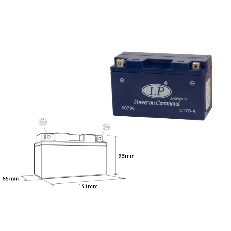 Akumulator żelowy GT7B-4 12V 6,5Ah - ZALANY
