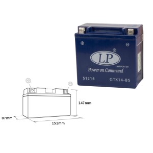 Akumulator żelowy LANDPORT GTX14-4 (MG LTX14-4) 12V 14AH - Zastępuje GTX14BS L