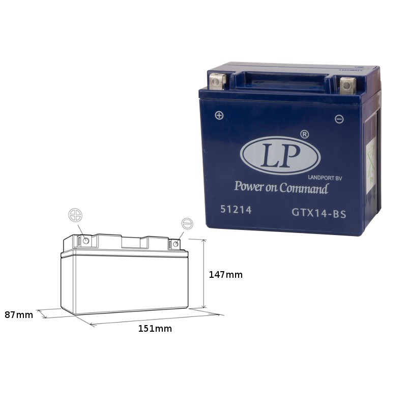 Akumulator żelowy LANDPORT GTX14-4 (MG LTX14-4) 12V 14AH - Zastępuje GTX14BS L