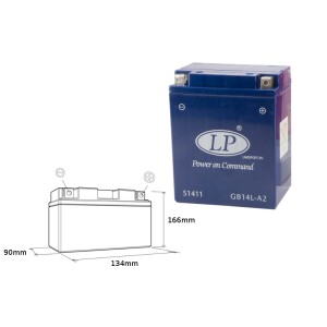 LANDPORT AKUMULATOR ŻELOWY GB14L-A2 12V 14AH - BEZOBSŁUGOWY