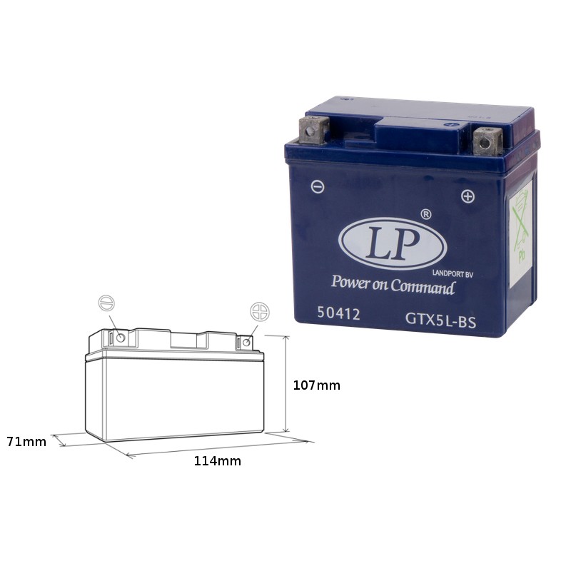 LANDPORT AKUMULATOR ŻELOWY GTX5-3 12V 4,5AH - BEZOBSŁUGOWY ZALANY