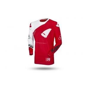 UFO Koszulka Frequency Slim Czerwony Biały Rozmiar S - Wyprzedaż