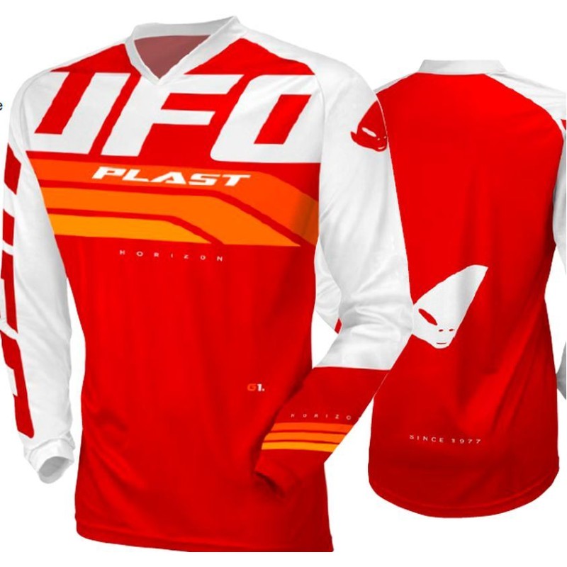 UFO Koszulka Horizon Jersey Cross Czerwono-Biała XL - Kolekcja 2024