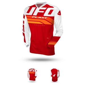 Koszulka UFO Horizon Jersey Cross czerwona/biała XXXL - kolekcja 2024