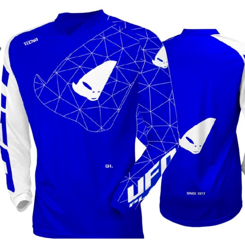 UFO Koszulka Tecno Jersey Cross Niebiesko-Biała XXXL - Kolekcja 2024