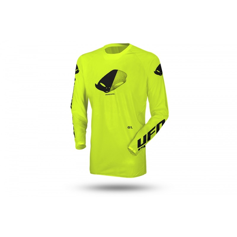 UFO Koszulka Slim Radial Cross Żółty Fluo Rozmiar L