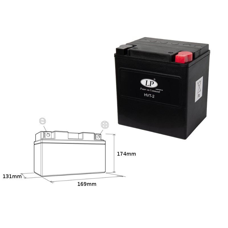 Landport Akumulator HVT-2 12V 30AH - Heavy V-Twin Bezosługowy