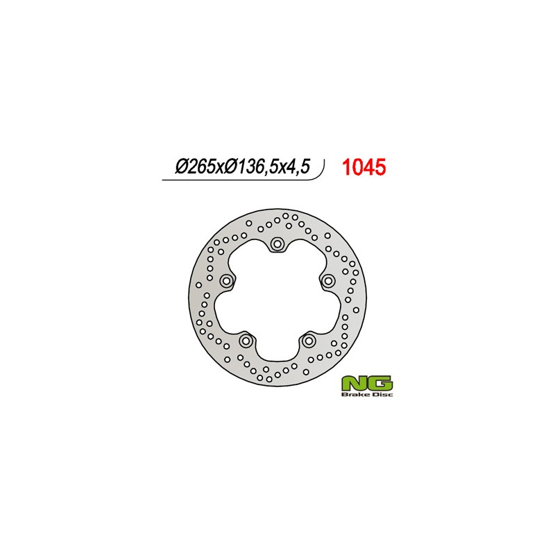 Tarcza hamulcowa tył BMW F 650GS 800/ K1200/ R1200 (265X136X4,5) (5X10MM)