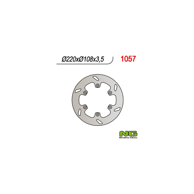 Tarcza hamulcowa tył Gas Gas 125/250/300/450 '94-'20 (220x108x3,5) (6x6,5mm)