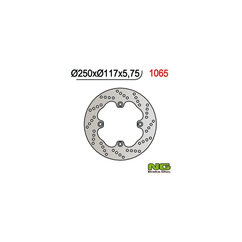 Tarcza hamulcowa tył Suzuki AN 650 Burgman '02-'03 - 250x117x5,7 (4x10,5mm)