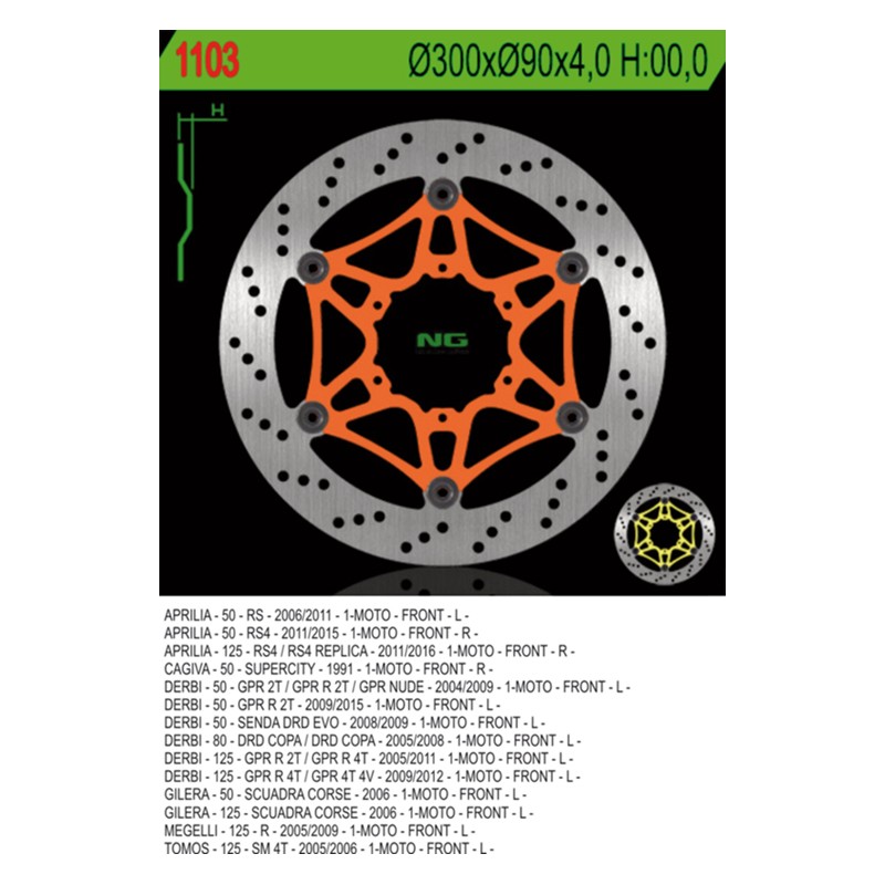 Tarcza hamulcowa przód Aprilia RS 50/125 '11-'14 (RS4), RS50 '07-'08, Derbi 50/80/125