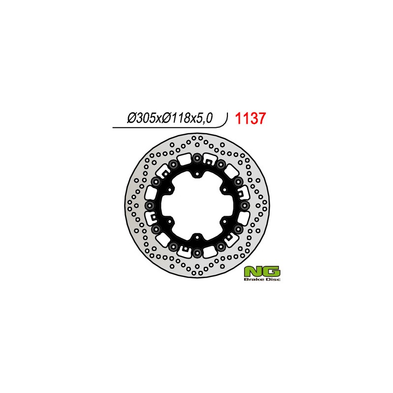 Tarcza hamulcowa przód BMW K1100LT/RS, R1100GS/R, R1100R/RT/RS (305x118x5mm) - Pływająca