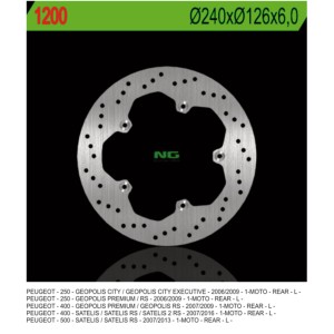 Tarcza hamulcowa tył Peugeot 250/400/500 (240x126x60) (5x6,5mm)