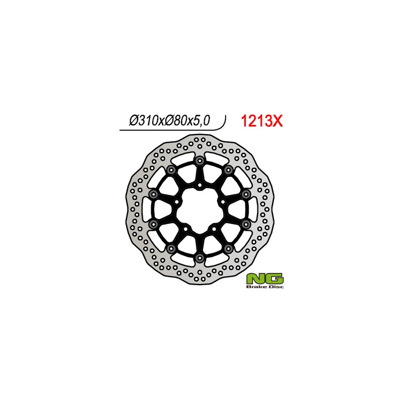 Tarcza hamulcowa przód Kawasaki ZX6R 636 13-16, Z800 12-16, ZX10R 08-15, Z1000 15-16, ZZR1400 06-16, GTR1400 07-16, ZX14 07-16