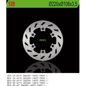 Tarcza hamulcowa przód Beta 125/200/250 Alp '00-'03 (220x108x3,5) (6x6,5mm)