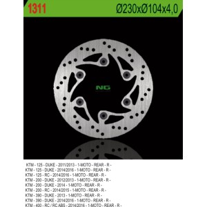 Tarcza hamulcowa tył KTM Duke 125/200/390 '11-'20, RC 200/390 '14-'20 (230x140x4) (6x10,5)