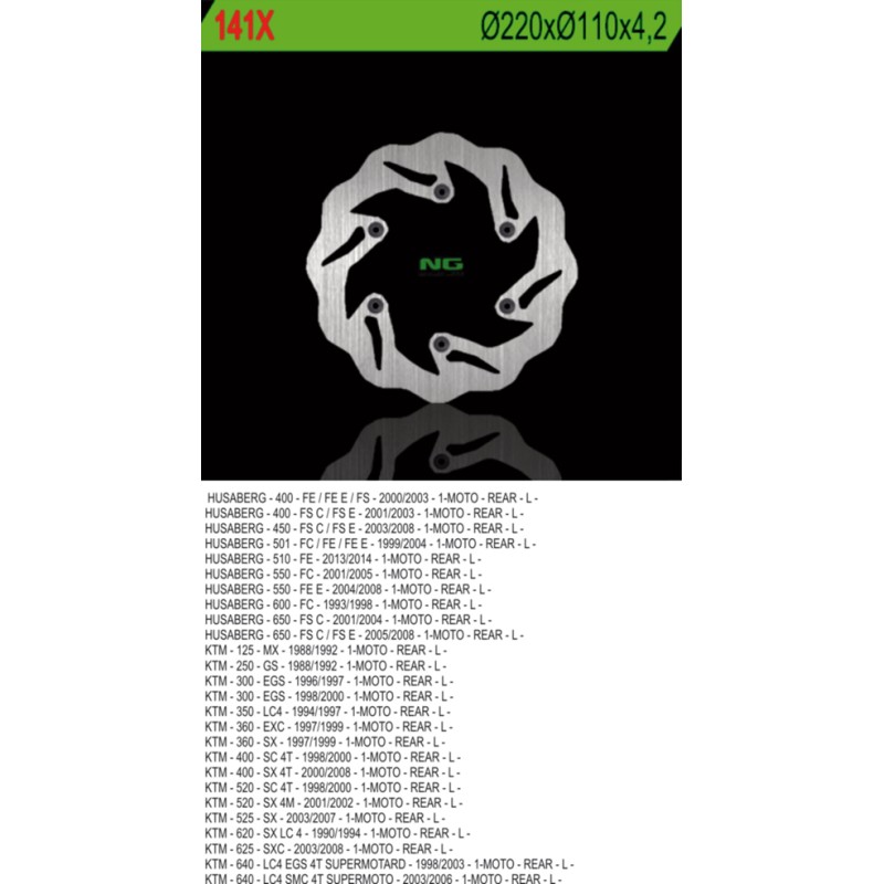 Tarcza hamulcowa tył KTM / Husaberg 220x110x4,2 Wave (NG141: NG129)