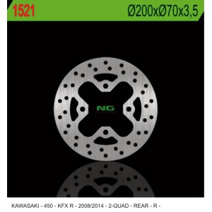 Tarcza hamulcowa tył Kawasaki KFX 450R \'08-\'14 (200x70x3,5) (4x10,5mm)