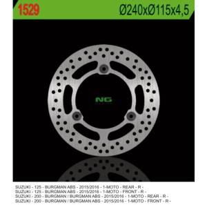 Tarcza hamulcowa przód/tył Suzuki Burgman 125/200 15-16 (240x115x4,5) (3 otwory 10,5mm)