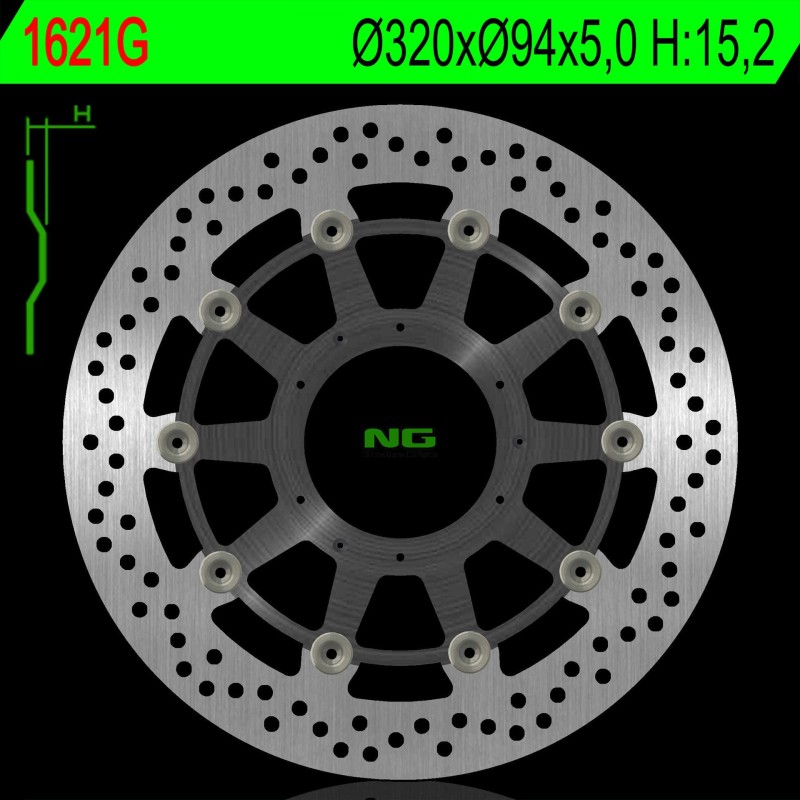 Tarcza hamulcowa przód Honda CBR 1000RR 09-16 (ABS) środek aluminiowy - NG1283