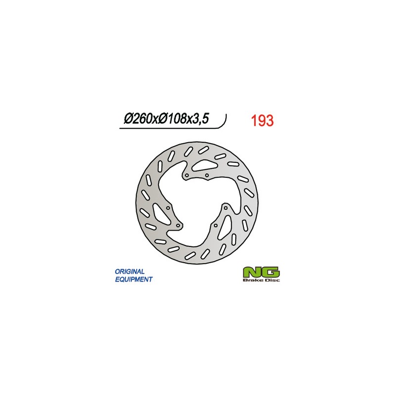 Tarcza hamulcowa NG przód Derbi 50/125, Gas Gas 125-450 (260x108x3,5)